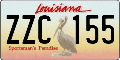 LA license plate ZZC155