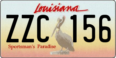 LA license plate ZZC156