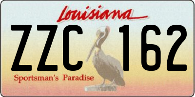 LA license plate ZZC162