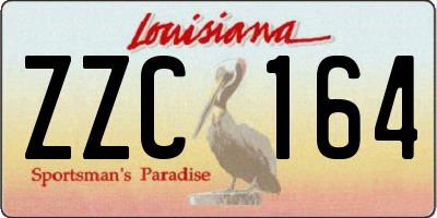 LA license plate ZZC164