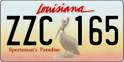 LA license plate ZZC165