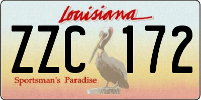 LA license plate ZZC172