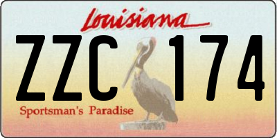 LA license plate ZZC174