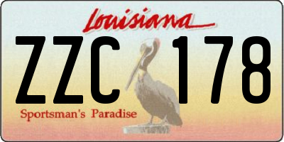 LA license plate ZZC178