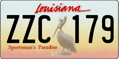 LA license plate ZZC179