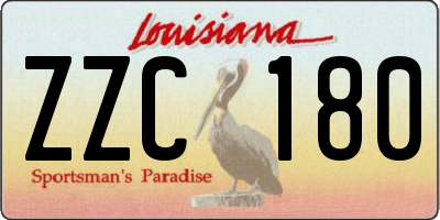 LA license plate ZZC180