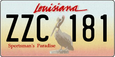 LA license plate ZZC181