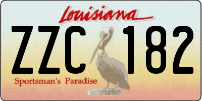 LA license plate ZZC182