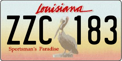 LA license plate ZZC183