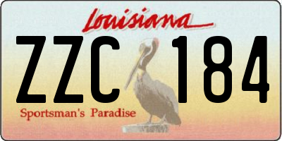 LA license plate ZZC184