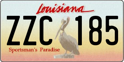 LA license plate ZZC185