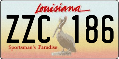 LA license plate ZZC186