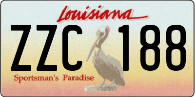 LA license plate ZZC188