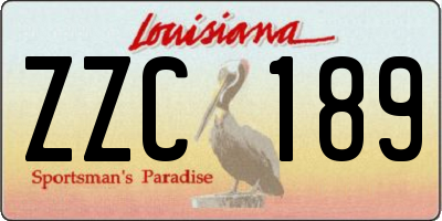 LA license plate ZZC189