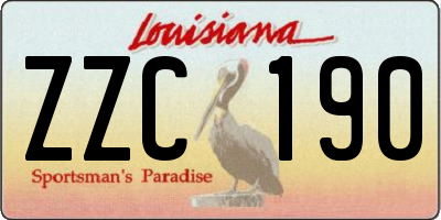 LA license plate ZZC190