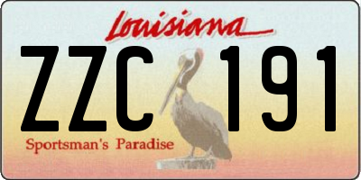 LA license plate ZZC191