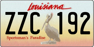 LA license plate ZZC192