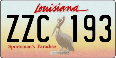 LA license plate ZZC193