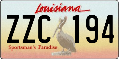 LA license plate ZZC194