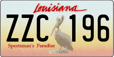 LA license plate ZZC196