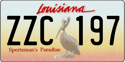 LA license plate ZZC197