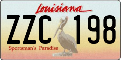 LA license plate ZZC198