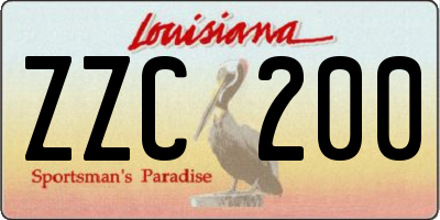 LA license plate ZZC200