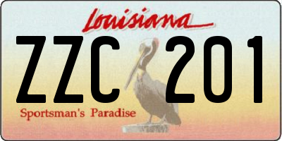 LA license plate ZZC201