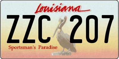 LA license plate ZZC207