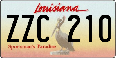 LA license plate ZZC210