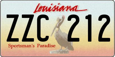 LA license plate ZZC212