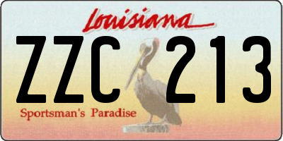 LA license plate ZZC213