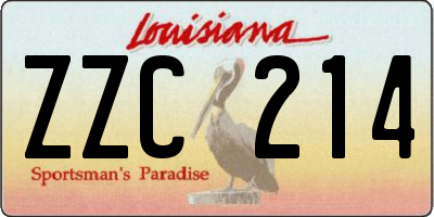 LA license plate ZZC214