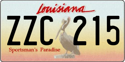 LA license plate ZZC215