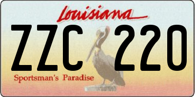 LA license plate ZZC220