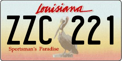 LA license plate ZZC221