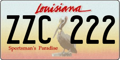 LA license plate ZZC222