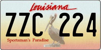 LA license plate ZZC224