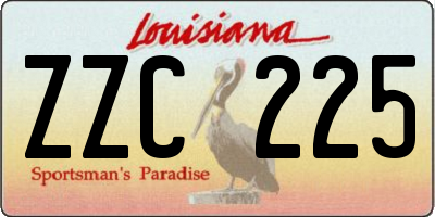 LA license plate ZZC225