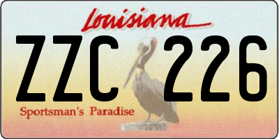 LA license plate ZZC226