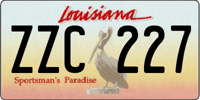 LA license plate ZZC227