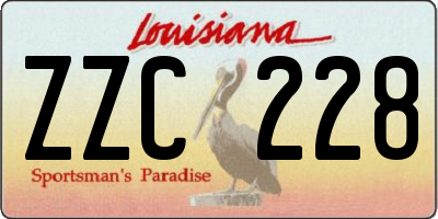 LA license plate ZZC228