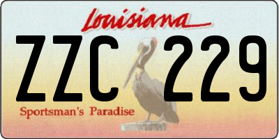 LA license plate ZZC229