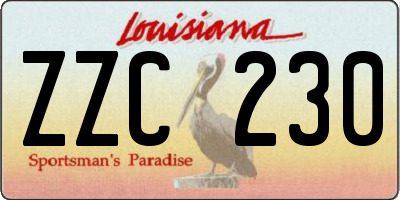 LA license plate ZZC230