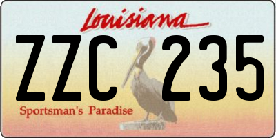 LA license plate ZZC235