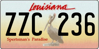 LA license plate ZZC236