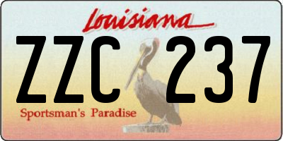 LA license plate ZZC237