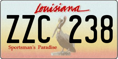 LA license plate ZZC238