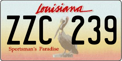 LA license plate ZZC239