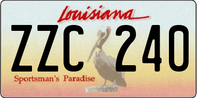 LA license plate ZZC240